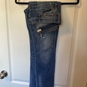 J. Crew Stretch G3388 Slim Boyfriend Cut Distressed Sapphire Blue Wash Sz 27